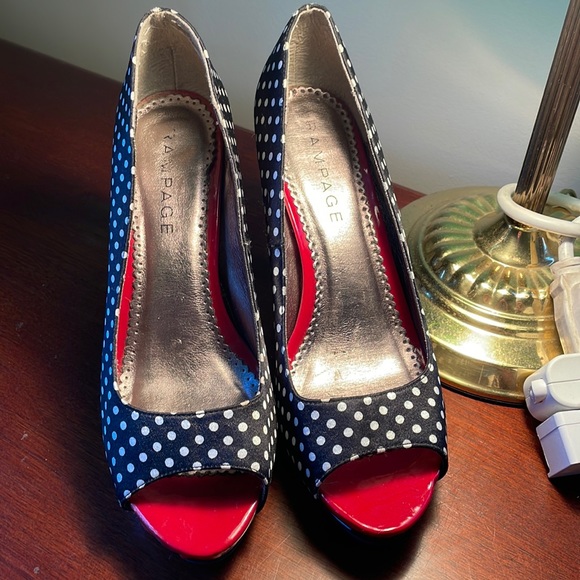 Rampage Black & White high heels Size 9 1/2 - Picture 4 of 12